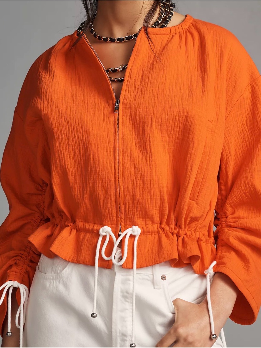 Anthropologie Maeve Beach Parachute Bomber Jacket Size Small